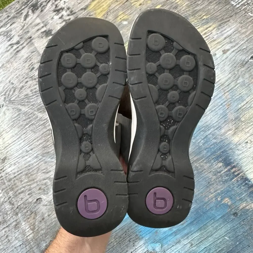 Bionica Women’s Size 8 Leather Adjustable Strap Sport Strap Black Sandals 475